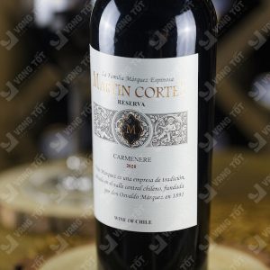 "Rượu Vang đỏ Chile Martin Cortes Cabernet Sauvignon Reserver 2020 13.5% 750ml (nhãn trắng)"