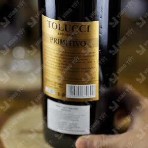 "Rượu Vang đỏ Ý Tolucci Primitivo IGT Puglia 2019 17% 750ml"